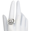 Swirl Motif Bold Sterling Silver Statement Ring
