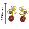 14K Gold Plated Multicolor Amber Heart Post Dangle Earrings