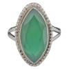 Faceted Green Onyx Sterling Silver Ring