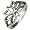 Elegant Sterling Silver Lotus Outline Ring
