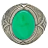 Green Onyx Sterling Silver Men's Ring