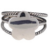 Sterling Silver Layered Flat Flower Ring