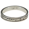 Irregular Notch Design Sterling Silver Stacking Band Ring