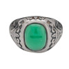 Green Onyx Thick Sterling Silver Unisex Stadium Ring