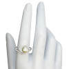 Perched Pearl Chevron Sterling Silver Ring