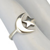 Sterling Silver Moon And Star Ring