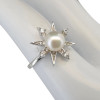 Starburst Pearl Adjustable Sterling Silver Ring