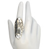 Long Sculpted Pebble Sterling Silver Knuckle Ring