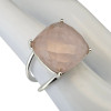 Faceted Rose Quartz Sterling Silver Ring