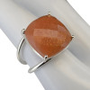 Faceted Sunstone Sterling Silver Ring