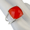 Faceted Red Onyx Sterling Silver Ring