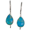 Small Teardrop Turquoise Sterling Silver Dangle Earrings