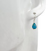 Small Teardrop Turquoise Sterling Silver Dangle Earrings