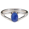 Open Faceted Oval Sapphire Sterling Silver Ring