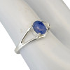 Open Faceted Oval Sapphire Sterling Silver Ring