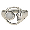 Sun And Moon Mother Of Pearl Silver Ring