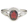 Faceted Garnet Sterling Silver Ring