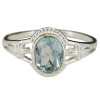 Faceted Blue Topaz Sterling Silver Ring