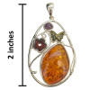 Multicolor Amber Amethyst Handmade Pendant