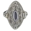 Black Onyx Sterling Silver Locket / Poison Ring