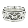 Elephant Themed Silver Spinner Ring