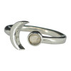 Smoky Quartz Moon Adjustable Ring