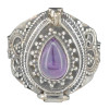 Amethyst Sterling Silver Locket Ring