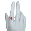 Faceted Red Onyx Sterling Silver Ring