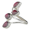 4-Stone Garnet Silver Adjustable Ring