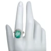 Faceted Green Onyx Freeform Ring