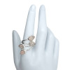 4-Stone Faceted Rose Quartz Silver Adjustable Ring