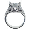 Sterling Silver Boar Head Ring