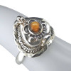 Heart-Shaped Tiger Eye Sterling Silver Locket / Poison Ring