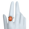 Faceted Red Onyx Sterling Silver Ring