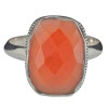 Faceted Red Onyx Sterling Silver Ring