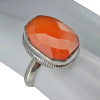 Faceted Red Onyx Sterling Silver Ring