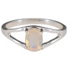Open Faceted Oval Opal Sterling Silver Ring