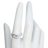 Open Faceted Oval Blue Topaz Sterling Silver Ring