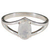 Open Faceted Oval Moonstone Sterling Silver Ring