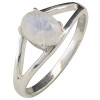 Open Faceted Oval Moonstone Sterling Silver Ring
