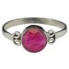 Faceted Composite Ruby Sterling Silver Ring