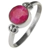 Faceted Composite Ruby Sterling Silver Ring