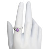 Open Faceted Oval Amethyst Sterling Silver Ring