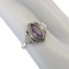Faceted Amethyst Sterling Silver Ring