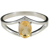 Open Faceted Oval Citrine Sterling Silver Ring