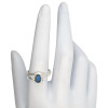 Open Faceted Oval Labradorite Sterling Silver Ring