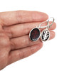 Cherry Amber Tree of Life Silver Earrings