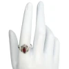 Faceted Garnet Sterling Silver Ring