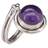 Amethyst Sterling Silver Adjustable Ring