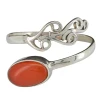 Red Onyx Leaf Design Sterling Silver Ring